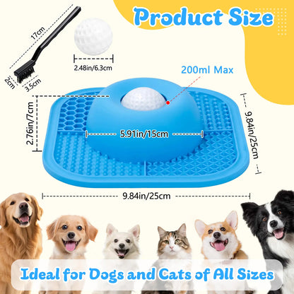 Silicone Non-Slip Slow Feeder Bowl for Dogs and Cats - Interactive Anti-Gulp Feeding Mat for Wet Food, Treats, Yogurt, and Peanut Butter