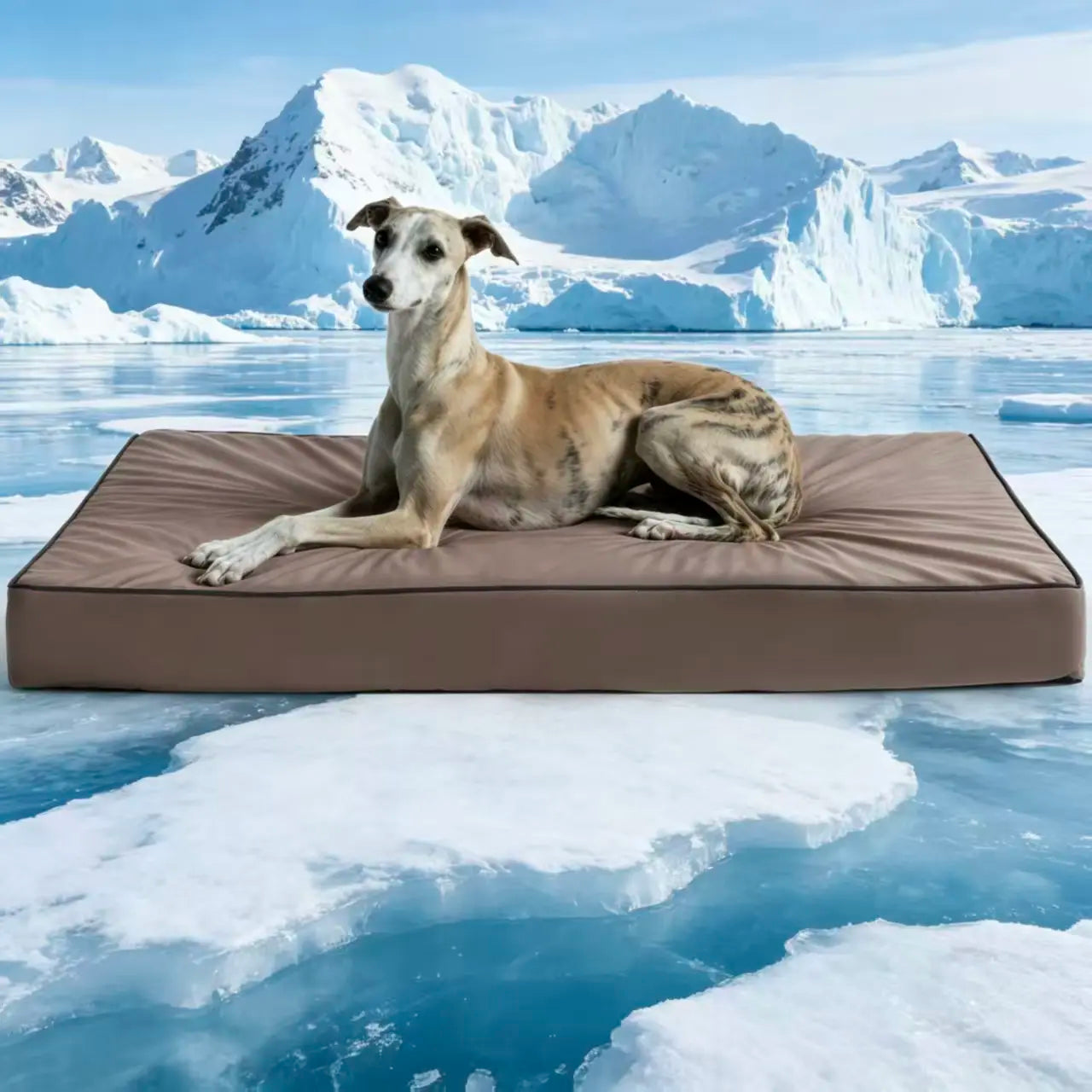 Blunique Orthopedic Cooling Pet Bed for Dogs and Cats, Waterproof Egg Crate Foam Mat and C-Shaped Sofa Bed with Q-Max 4.0 Cooling Fabric, Washable and Dryer Safe Summer Bed for Small and Large Pets