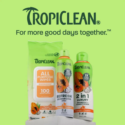 TropiClean Papaya Bliss Pet Care Bundle for Dogs and Cats