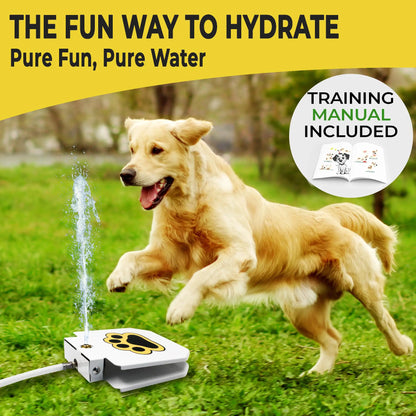 Outdoor Dog Water Fountain - Upgraded Large Dog Sprinkler Drinking Dispenser with Stainless Steel Hose for Fresh Water Access, Durable and User-Friendly Design