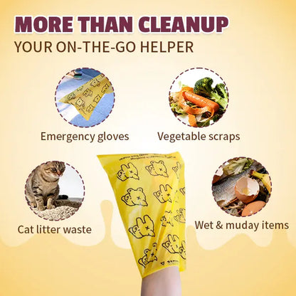 Premium Passion Fruit Scented Pet Waste Bags - Leak-Proof, Extra Thick & Large, 365 Count Pack, Yellow Velcro Closure, Essential for Dog Walking & Cat Litter Management