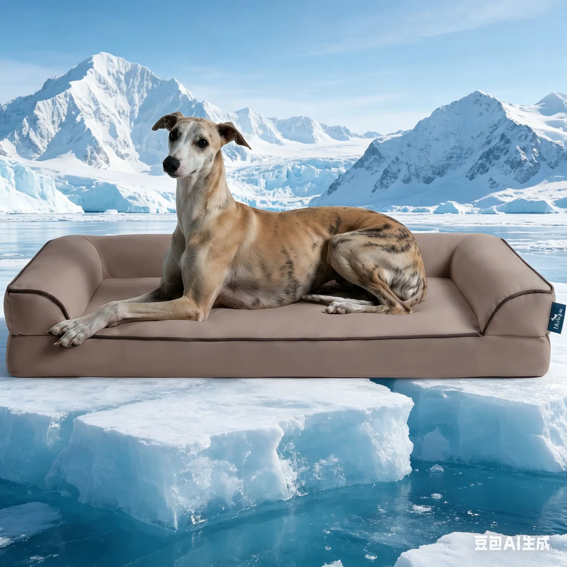 Blunique Orthopedic Cooling Pet Bed for Dogs and Cats, Waterproof Egg Crate Foam Mat and C-Shaped Sofa Bed with Q-Max 4.0 Cooling Fabric, Washable and Dryer Safe Summer Bed for Small and Large Pets