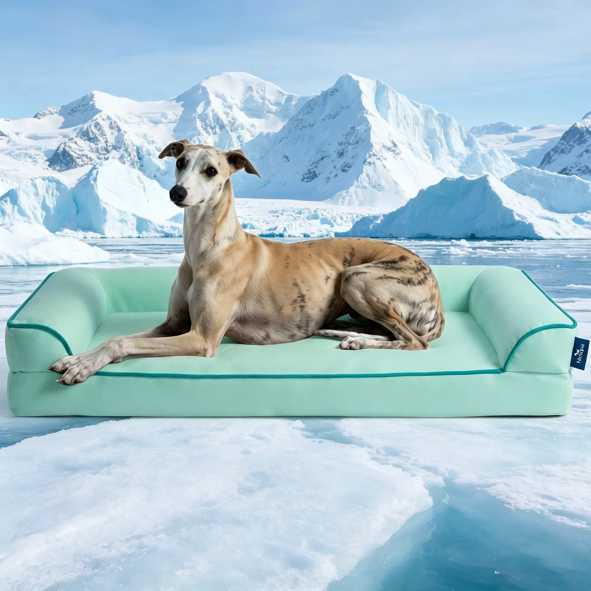 Blunique Orthopedic Cooling Pet Bed for Dogs and Cats, Waterproof Egg Crate Foam Mat and C-Shaped Sofa Bed with Q-Max 4.0 Cooling Fabric, Washable and Dryer Safe Summer Bed for Small and Large Pets