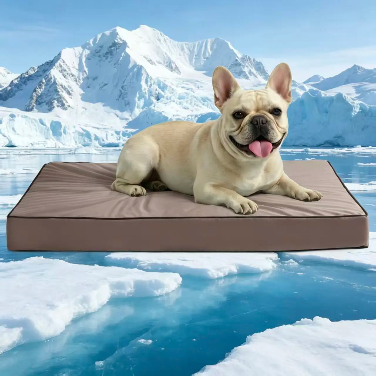 Blunique Orthopedic Cooling Pet Bed for Dogs and Cats, Waterproof Egg Crate Foam Mat and C-Shaped Sofa Bed with Q-Max 4.0 Cooling Fabric, Washable and Dryer Safe Summer Bed for Small and Large Pets