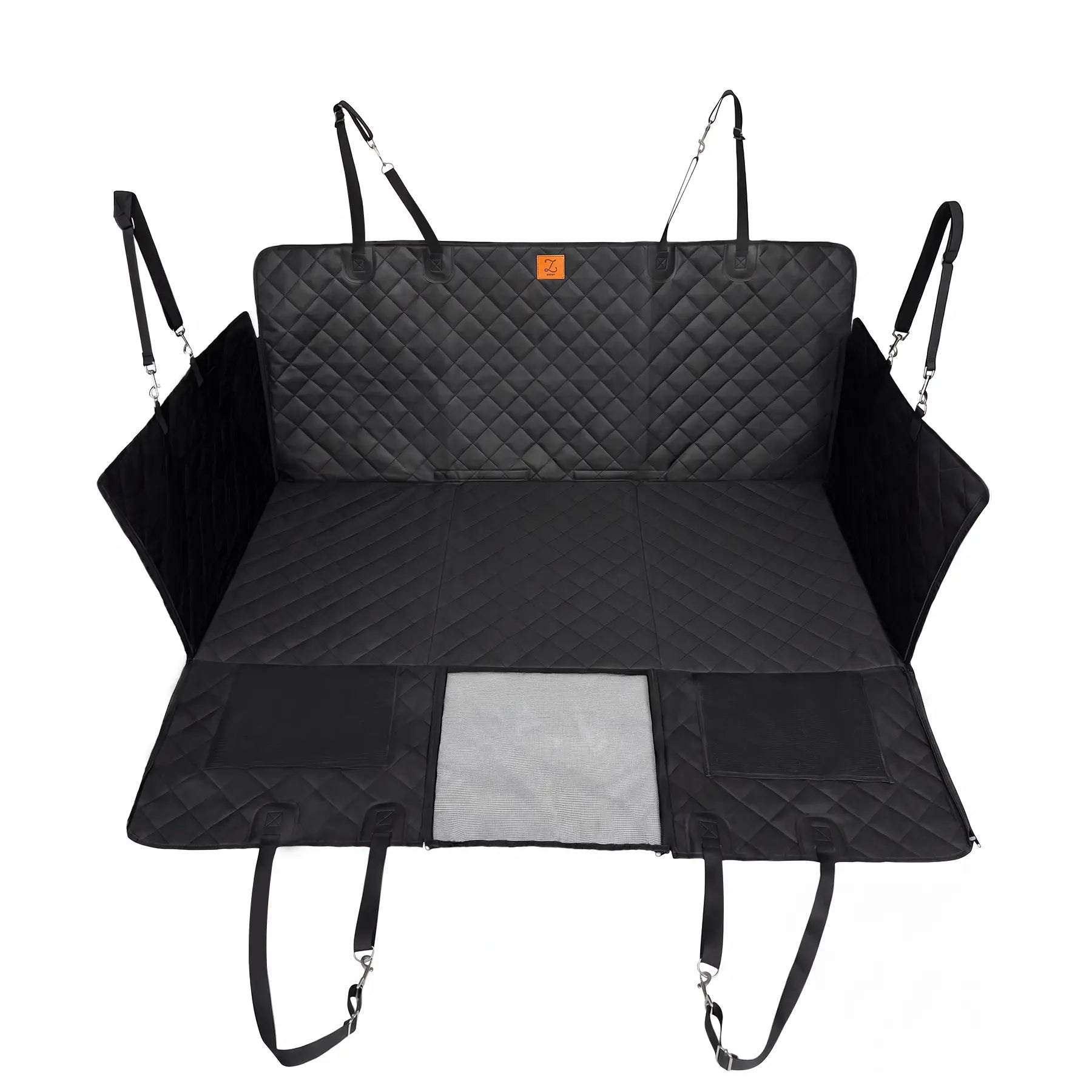Zvrpet Heavy-Duty Dog Car Seat Cover with Mesh Window - Waterproof, Scratch-Resistant Hammock for SUVs and Trucks, Large Size, Non-Slip Design