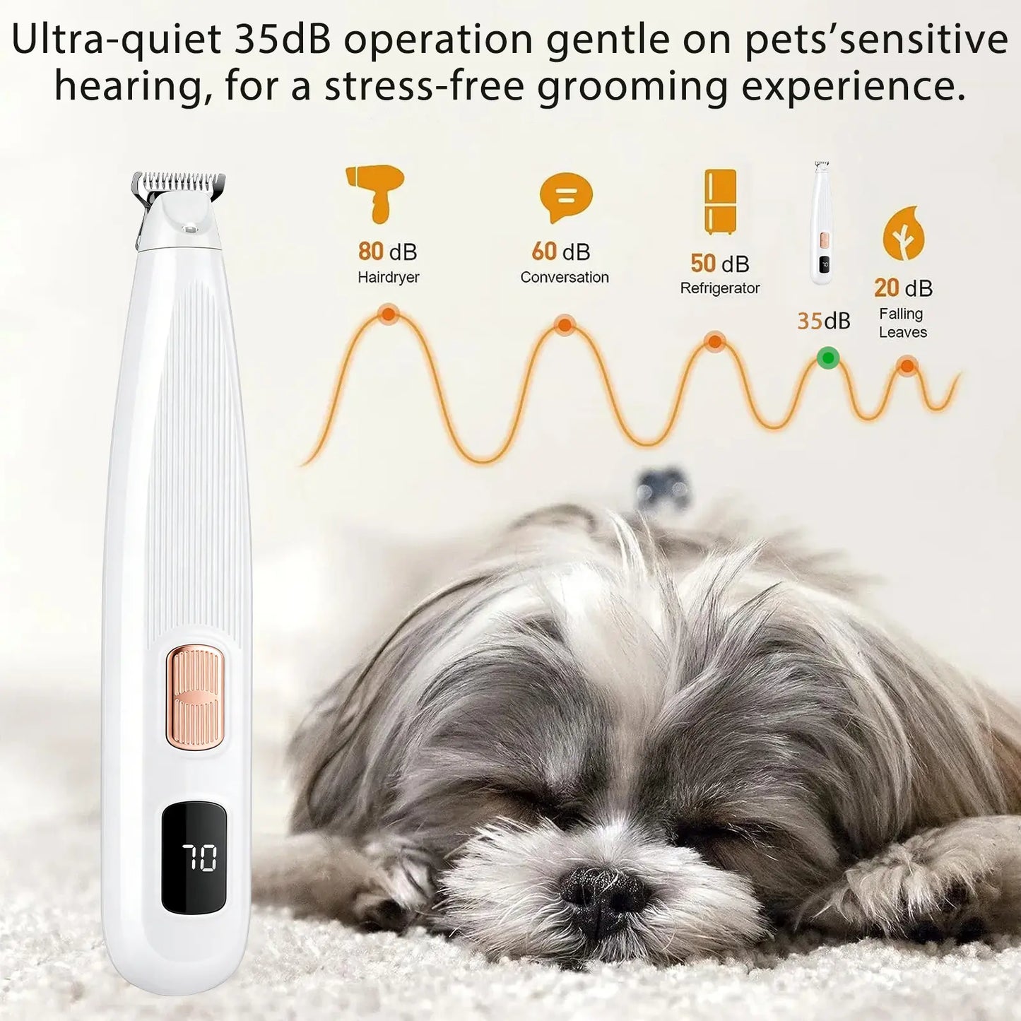 GOYJOY Waterproof Rechargeable Micro Precision Pet Trimmer for Small Dogs and Cats with LED Light and Quiet Operation for Grooming Paws, Eyes, Ears, Face, and Buttocks
