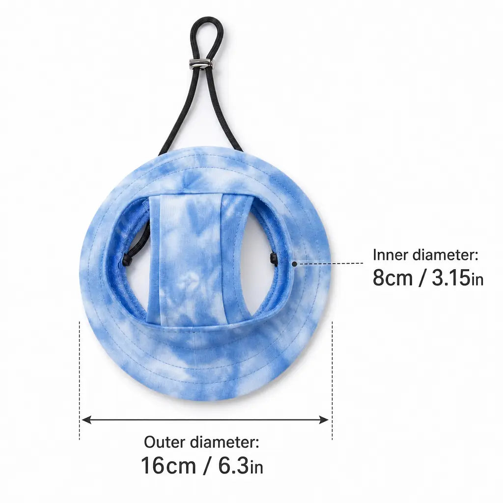 Adjustable Dog Bucket Hat for Small Dogs and Puppies