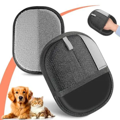 Electrostatic Pet Hair Removal Gloves - Dual-Sided Grooming Brush for Cats and Dogs