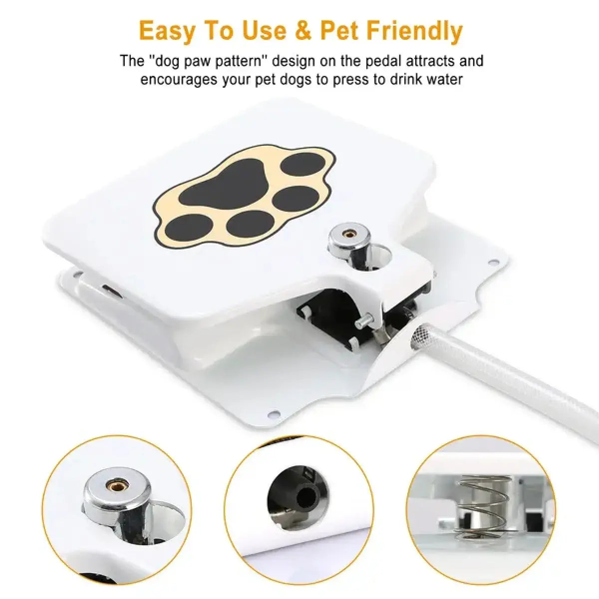 Outdoor Dog Water Fountain - Upgraded Large Dog Sprinkler Drinking Dispenser with Stainless Steel Hose for Fresh Water Access, Durable and User-Friendly Design