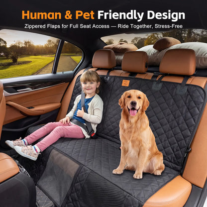 Zvrpet Heavy-Duty Dog Car Seat Cover with Mesh Window - Waterproof, Scratch-Resistant Hammock for SUVs and Trucks, Large Size, Non-Slip Design