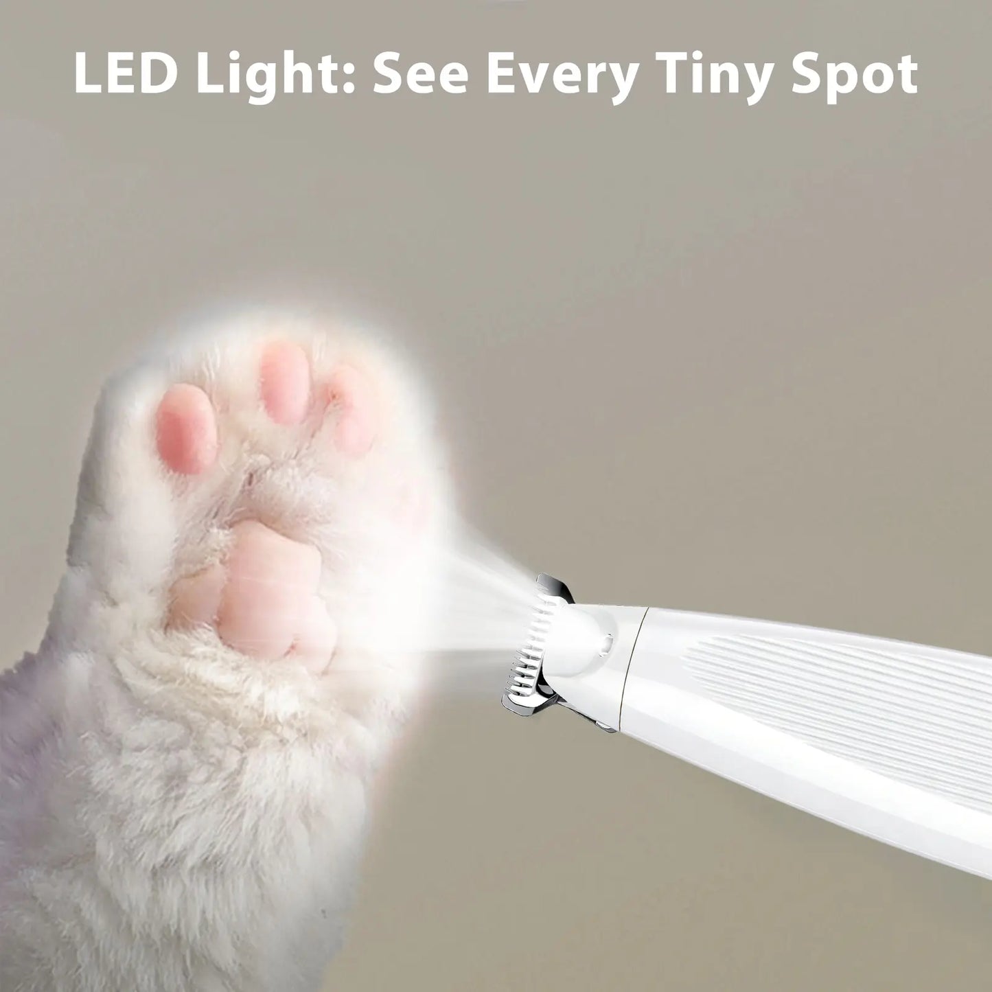 GOYJOY Waterproof Rechargeable Micro Precision Pet Trimmer for Small Dogs and Cats with LED Light and Quiet Operation for Grooming Paws, Eyes, Ears, Face, and Buttocks
