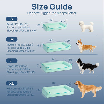 Blunique Orthopedic Cooling Pet Bed for Dogs and Cats, Waterproof Egg Crate Foam Mat and C-Shaped Sofa Bed with Q-Max 4.0 Cooling Fabric, Washable and Dryer Safe Summer Bed for Small and Large Pets