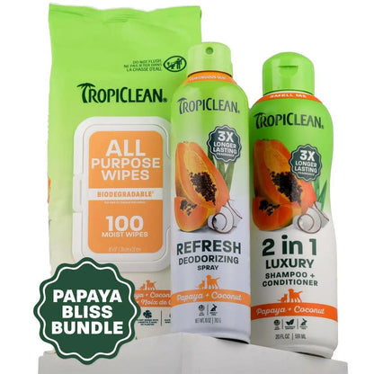 TropiClean Papaya Bliss Pet Care Bundle for Dogs and Cats
