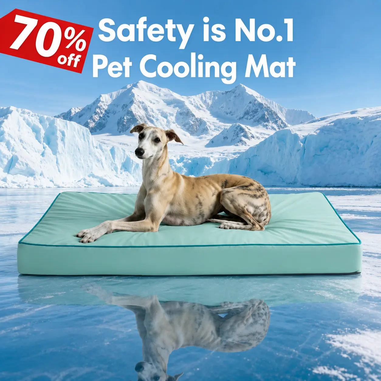 Blunique Orthopedic Cooling Pet Bed for Dogs and Cats, Waterproof Egg Crate Foam Mat and C-Shaped Sofa Bed with Q-Max 4.0 Cooling Fabric, Washable and Dryer Safe Summer Bed for Small and Large Pets