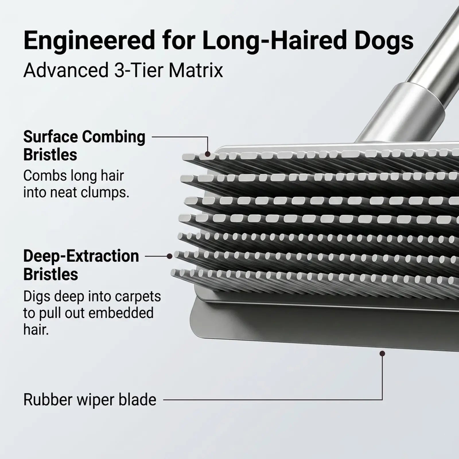 Pet Hair Removal Broom and Durable Floor Scrubber for Home Use