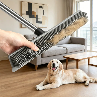 Pet Hair Removal Broom and Durable Floor Scrubber for Home Use