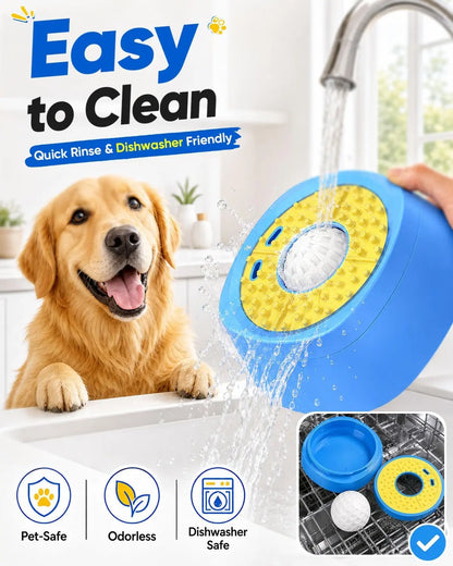 Picky Zoom Interactive Slow Feeder Dog Bowl - 2-in-1 Enrichment Feeder with Rolling Lick Ball for Rapid Eaters, Featuring Anti-Slip Suction Base for Frozen Treats, Yogurt, and Wet Food for Dogs and Cats