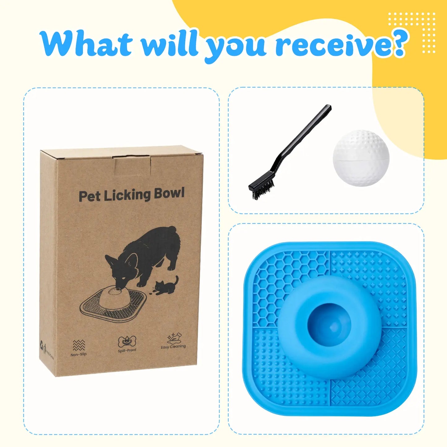 Silicone Non-Slip Slow Feeder Bowl for Dogs and Cats - Interactive Anti-Gulp Feeding Mat for Wet Food, Treats, Yogurt, and Peanut Butter