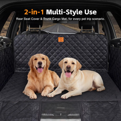 Zvrpet Heavy-Duty Dog Car Seat Cover with Mesh Window - Waterproof, Scratch-Resistant Hammock for SUVs and Trucks, Large Size, Non-Slip Design