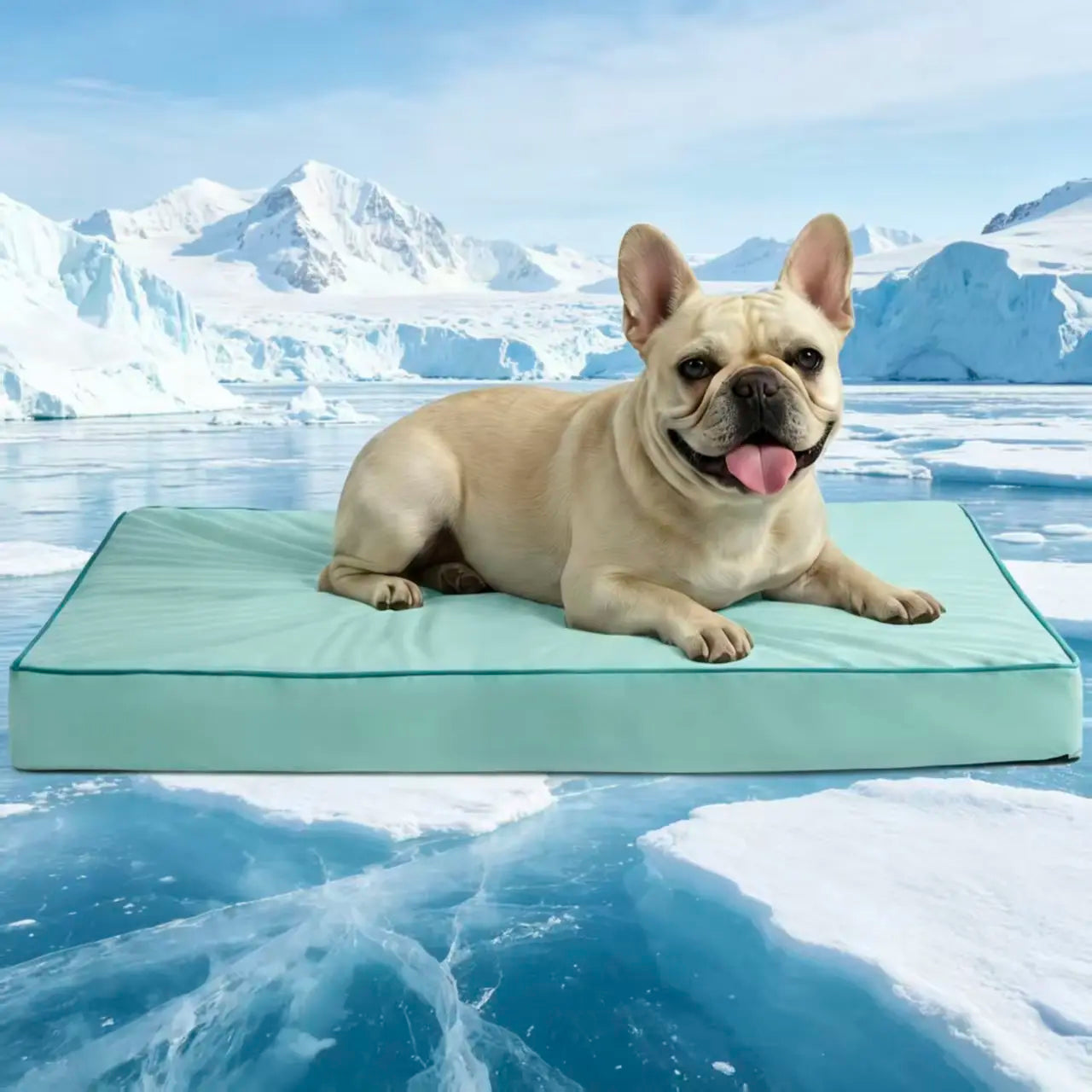 Blunique Orthopedic Cooling Pet Bed for Dogs and Cats, Waterproof Egg Crate Foam Mat and C-Shaped Sofa Bed with Q-Max 4.0 Cooling Fabric, Washable and Dryer Safe Summer Bed for Small and Large Pets