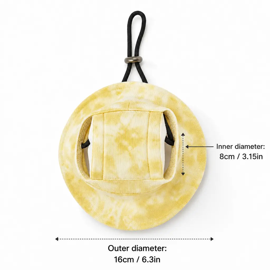 Adjustable Dog Bucket Hat for Small Dogs and Puppies